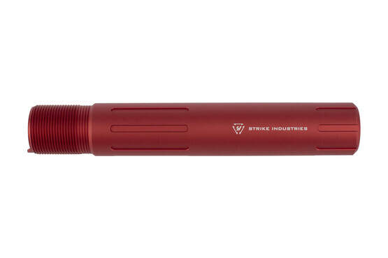 Strike Industries carbine length pistol buffer tube installs to standard MIL-SPEC receivers and has a red finish